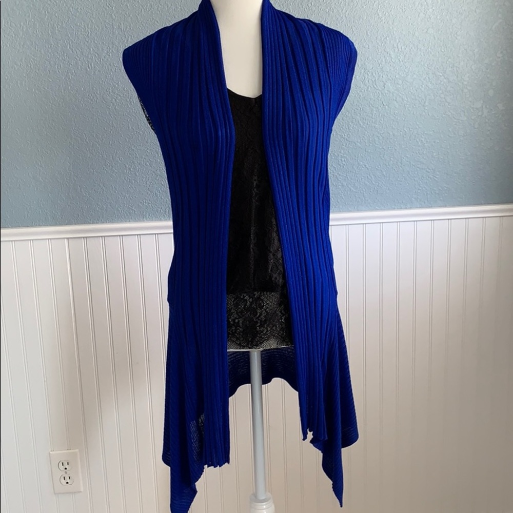 Royal blue cardigan vest